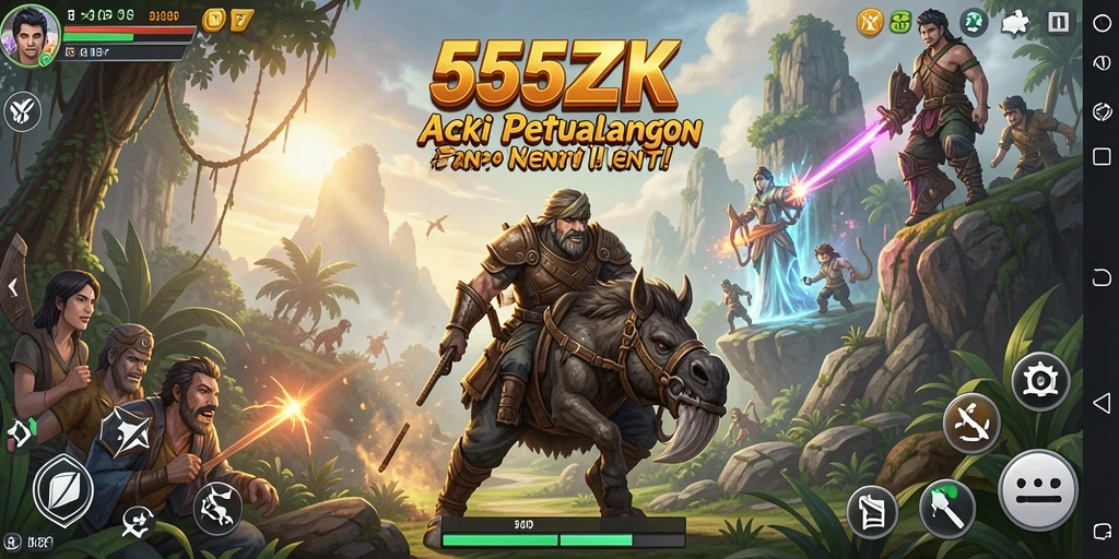 Tangkapan layar menampilkan aksi seru dalam game 555ZK.