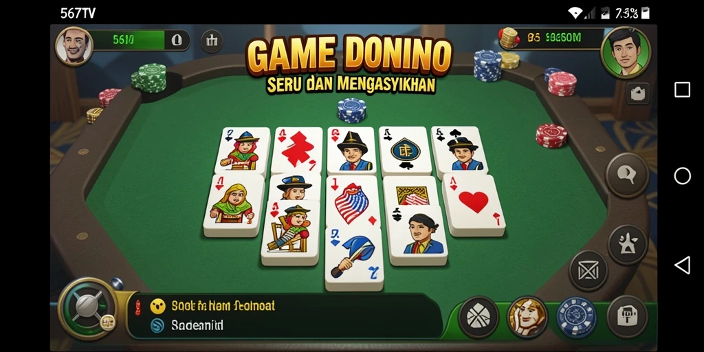 Tampilan gameplay seru yang menarik dalam permainan Domino.