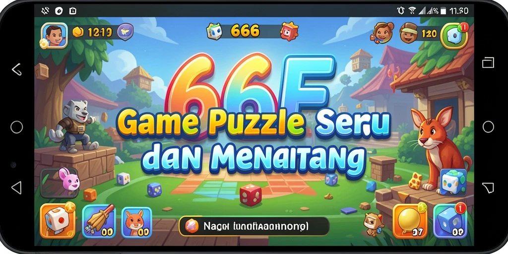Screenshot gameplay dari 666F menunjukkan puzzle yang menarik dan menantang.