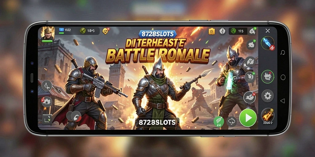 Tangkapan layar menunjukkan aksi seru dan intens di game Battle Royale.