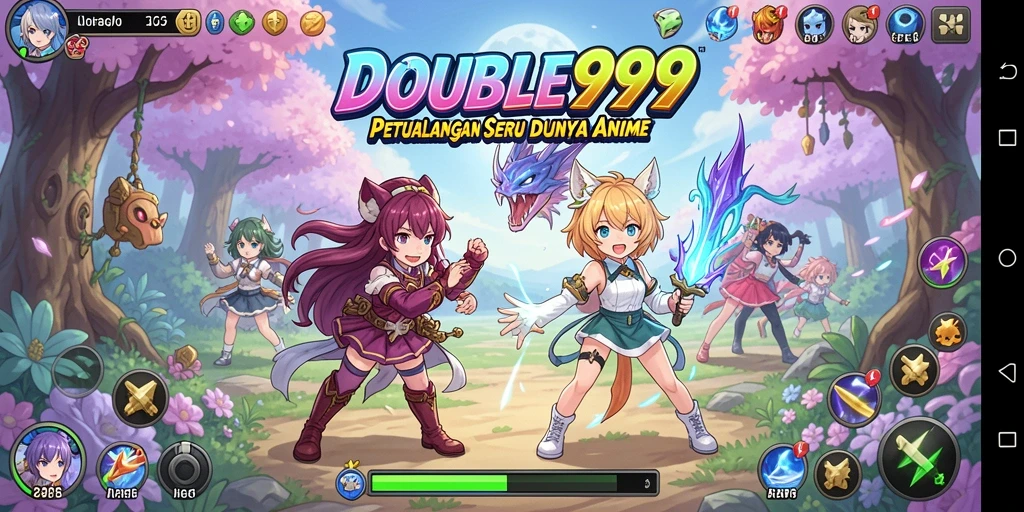 Gameplay epik yang menggambarkan petualangan karakter anime.