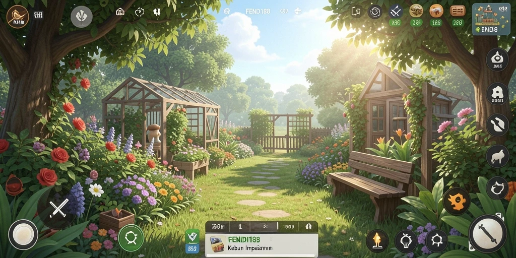 Screenshot FENDI188 menampilkan gameplay bertani yang seru dan interaktif.