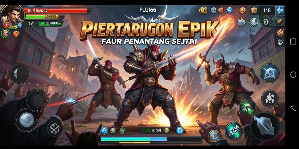 Screenshot gameplay FUJI66 menampilkan aksi pertarungan yang mendebarkan dan karakter yang dinamis.