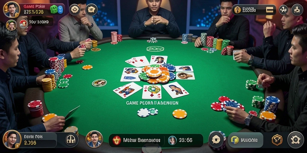 Screenshot gameplay FW66 menampilkan aksi seru permainan poker.