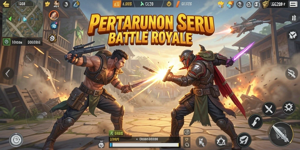 Tampilan seru dari gameplay Battle Royale GG288 dengan aksi yang mendebarkan.