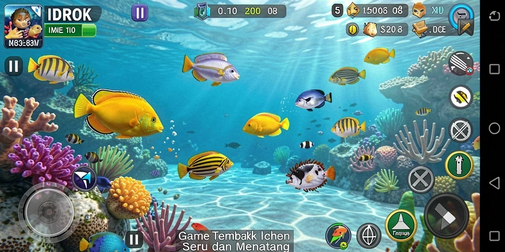 Gameplay seru Tembak Ikan di IDROK dengan grafis memukau.