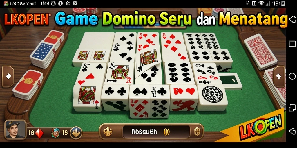Tampilan gameplay seru Domino LKOPEN yang mengasyikkan.