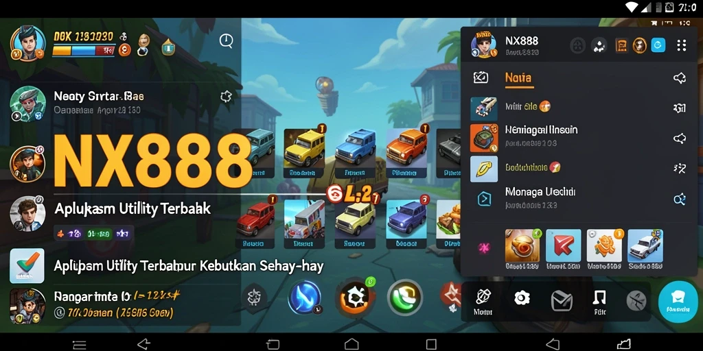 Tampilan aplikasi NX888 yang modern dan fungsional.