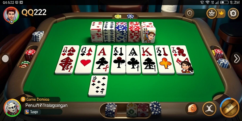 Tampilan gameplay seru dari permainan Domino QQ222.