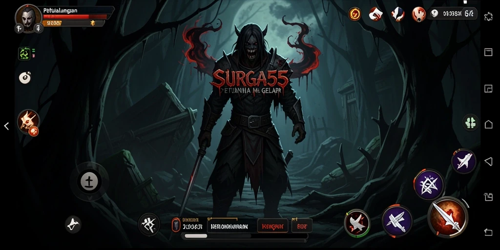 Screenshot SURGA55 menampilkan momen menegangkan dalam gameplay Horror.